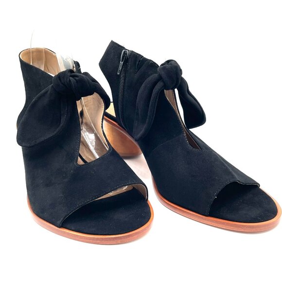 Bernardo Luna Bow Wooden Heel Suede Booties - Picture 2 of 10